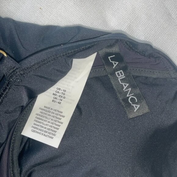 La Blanca Island Goddess Underwire Lace Up One Piece in Black - Picture 5 of 8